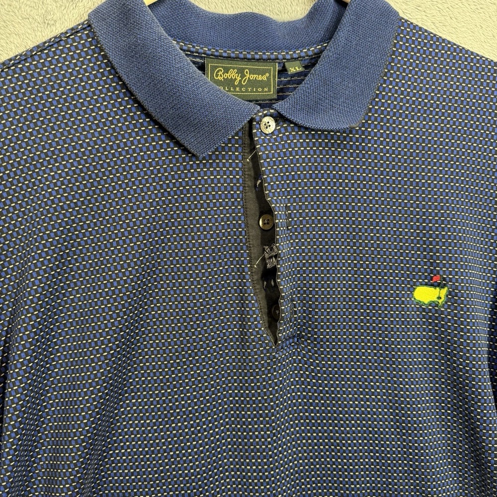 Masters Golf Shirt Bobby Jones Collection Augusta National  XL Blue‎ Geometric